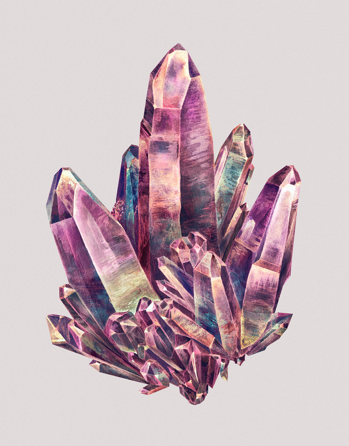 Gorgeous Watercolor Crystal Illustrations by Karina Eibatova