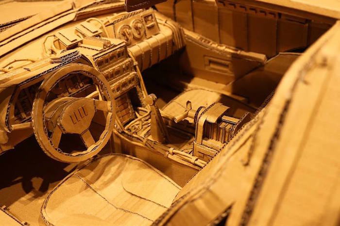 Intricate cardboard sculptures made of old Amazon boxes by Monami Ohno