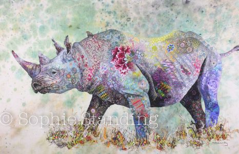 Colorful Textile Art Depicting African Wildlife by Sophie Standing