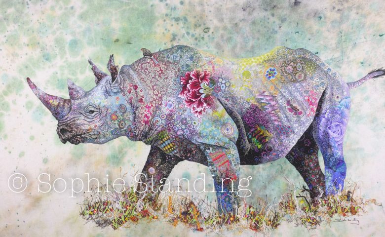 Colorful Textile Art Depicting African Wildlife by Sophie Standing