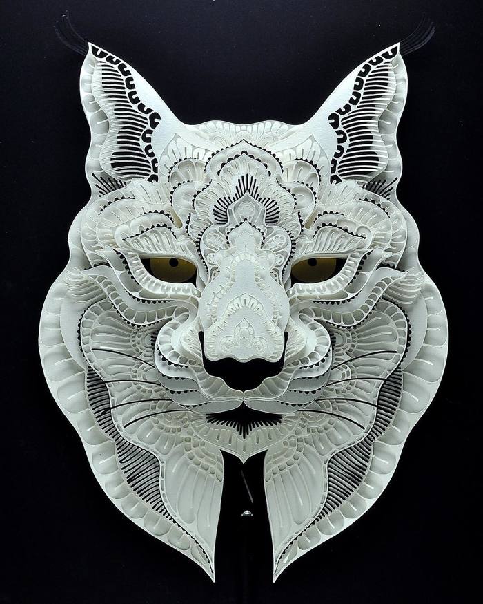 Intricate Paper Cut portraits of Endangered Animals by Patrick Cabral