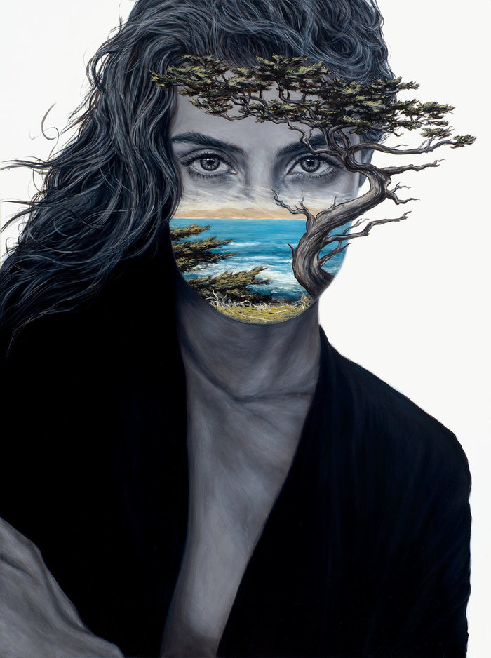 Beautiful Surreal Paintings Juxtapose Human Portraits With Landscapes