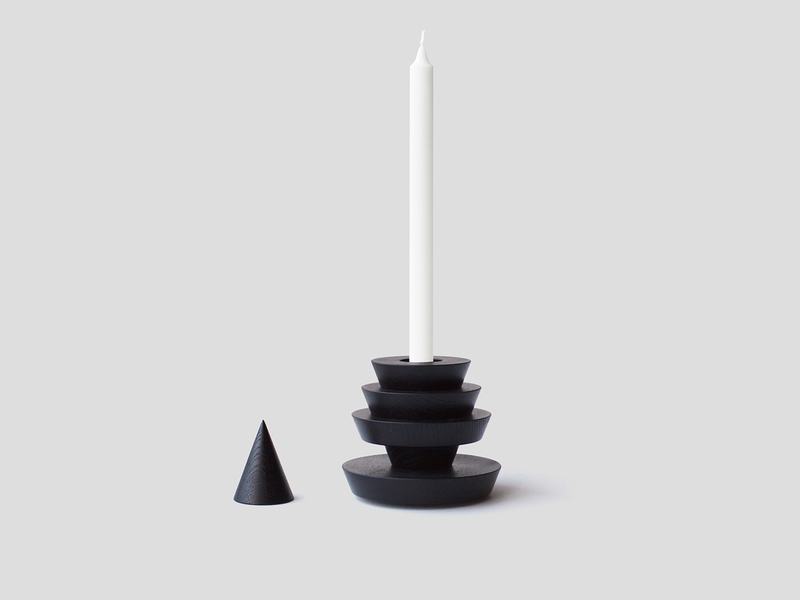 HANOI, A Playful Set of Wooden Candleholders by Sergey Gotvyansky