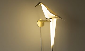 The Perch Light, a Sculptural Bird Lamp by Umut Yamac